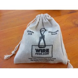 36 grade 316 ss wire clothes pegs in a hemp bag