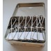 12 large grade 201 stainless steel wire pegs in a decorative tin box